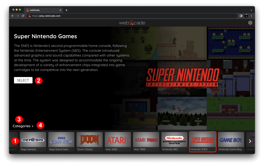 Play your retro games collection right through the web browser with WebRCade